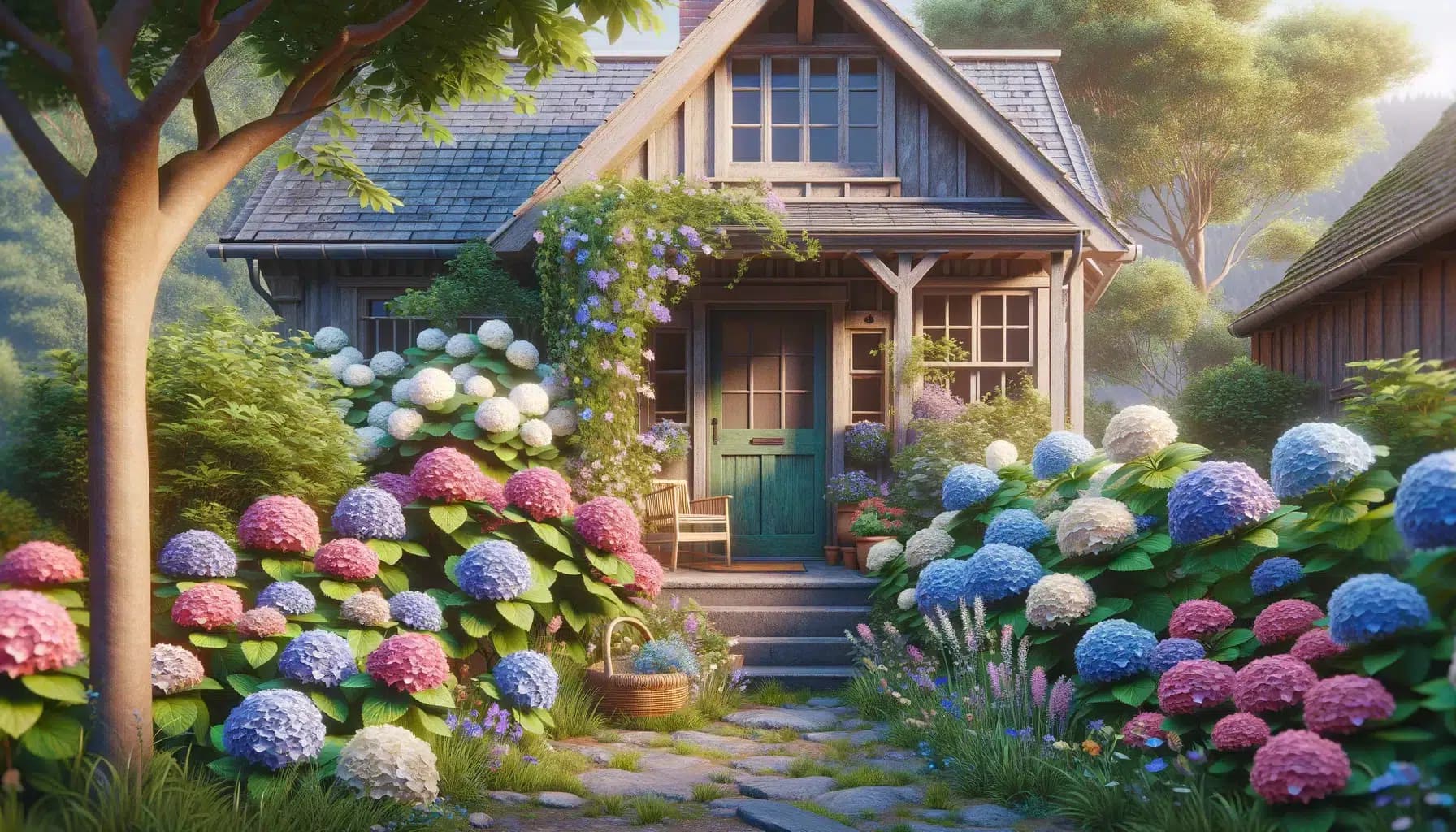 Hortênsias na Entrada: Boas-Vindas Majestosas