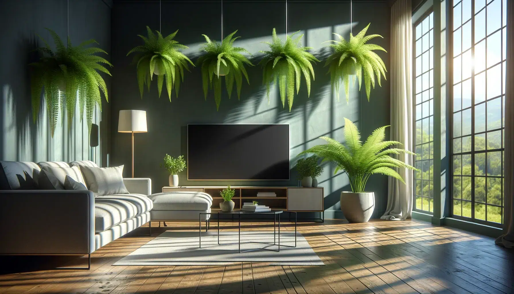 Sala Verde: Elegância das Samambaias